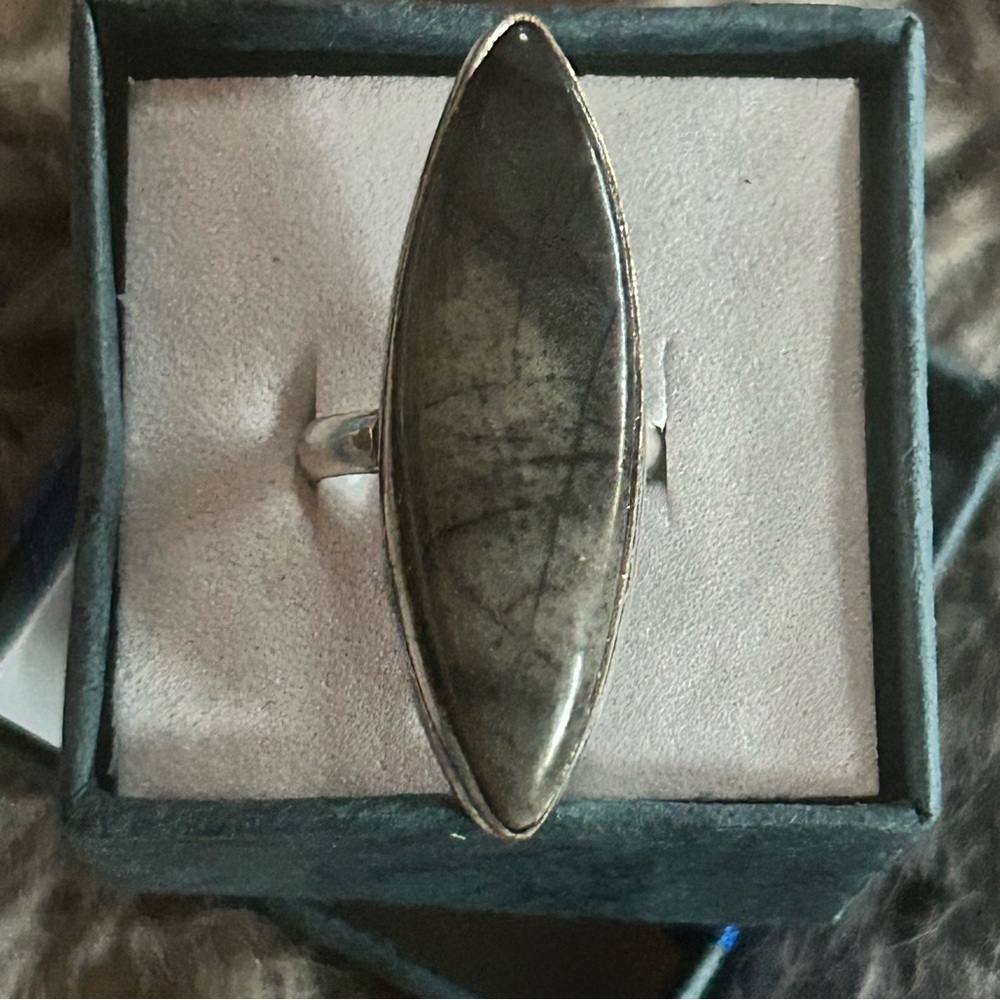 Handcrafted marquis genuine Picasso stone ring NIB